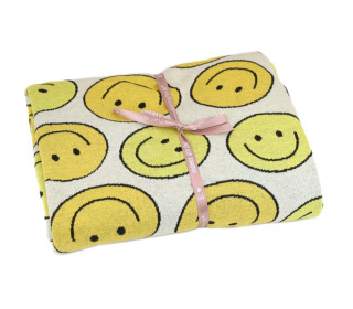 1,45m Zuschnitt - Bio-Jacquard - 4 Farb Spezial Jacquard Jersey - Smile - Choose Your Vibe - Warmweiß - Hamburger Liebe