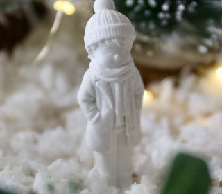 Silikon - Gießform - Mini - Dekofigur Mann - mit Schal und Mütze - Weihnachtsdeko - Winterdeko - vielfältig nutzbar