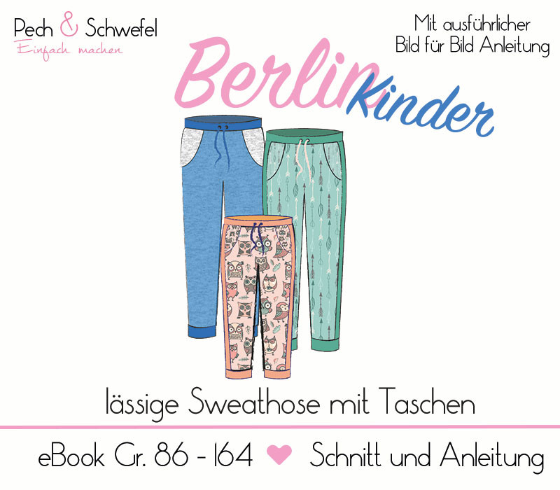 Ebook Sweathose Berlin für Kinder Gr. 86 - 164 von Pech und Schwefel