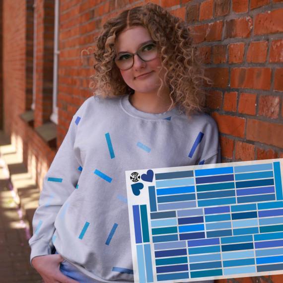 Onkel Bo's Bügelbilder - DIN A4 - Konfetti - Stripes - Blau