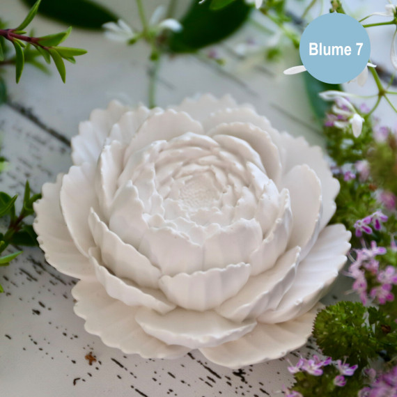 Silikon - Gießform - Blüte - Dekoblüte - gestreift wellige Blütenblätter - Blüte 7 - vielfältig nutzbar