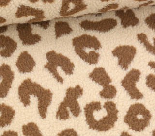 Teddystoff - Teddy - Animal Print - Leo - Big - Ecru/Camelbraun