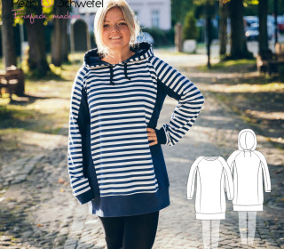 E-Book Hoodiekleid  “Schanze”  Gr. 34 - 52 A0/A4  Pech & Schwefel