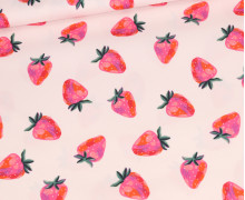 Outdoorstoff - Summer Fruits - Erdbeere - Strawberries - Creme - abby and amy
