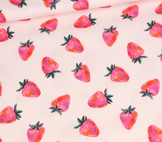 Outdoorstoff - Summer Fruits - Strawberries - Creme - abby and amy