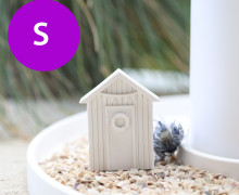 Silikon - Gießform - Beachhaus - Strandhaus - mit Wimpelkette - Rettungsring - S - vielfältig nutzbar