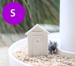 Silikon - Gießform - Beachhaus - Strandhaus - mit Wimpelkette - Rettungsring - S - vielfältig nutzbar