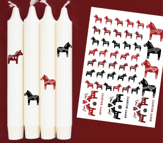 DIN A4 - Tattoofolie - Dalapferde - Weihnachten - für Kerzen / Keramik