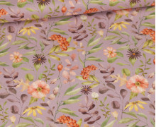 Baumwolle - Webware - Bedruckt - Watercolor - Flowers - Altflieder