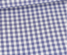 Baumwolle Webware - Check - Kariert Groß - Weiß/Jeansblau