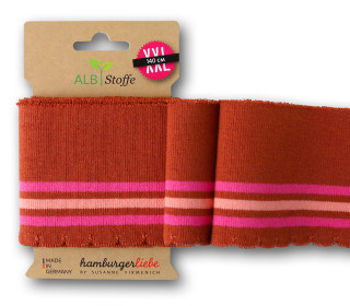 Bio-Bündchen - Wave - Wellenrand - 3 Stripes - Evermore - Multi - Cuff Me - Hamburger Liebe - Orangebraun