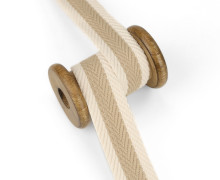 1 Meter Weiches Gurtband  - 30mm - Fischgrat - Ecru/Sand