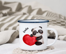 Emaille Becher - Pandas in LOVE - Valentinstag