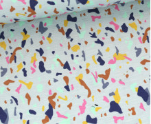 Viskose Jersey - Happy Konfetti - Cherry Picking - Graublau