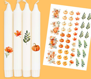 DIN A4 - Tattoofolie - Blätterrauschen - für Kerzen / Keramik