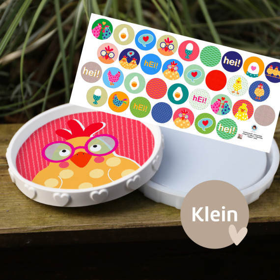 Outdoorstoff - Hühnerliebe - Inlays für Silikon - Dekoteller - Tablett - Klein - ela ideen - abby and amy