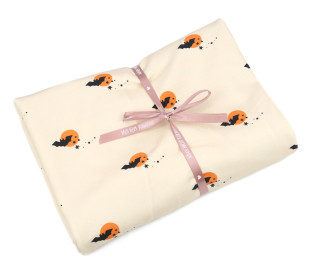 1,15m Zuschnitt - Sommersweat - Halloween Day - Bats - Beige - Bio Qualität