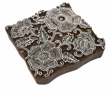 Stempel - Original Textilstempel - Indischer Holzstempel - Stoffdruck - Blumen & Blüten - Ornamente - Groß