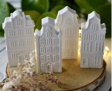 Silikon - Gießform - Multiform - Grachtenhäuser - Haus - für 4 Stück - vielfältig nutzbar