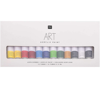 Acrylfarben-Set BASIC - 12 Tuben - Künstlerqualität - 12 x 12ml - Rico Design
