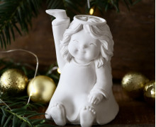 Silikon - Gießform - sitzende rundlicher Engel - Tellerhalter - Weihnachten - vielfältig nutzbar