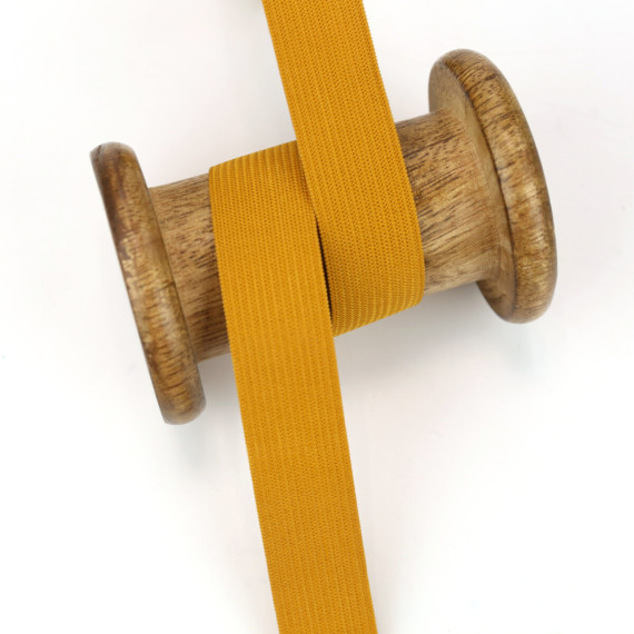 2,5 Meter Gummiband - Zugeschnitten -  Uni - 20mm - Senfgelb