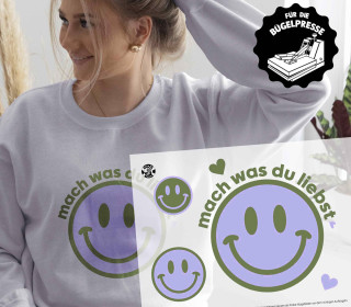 Onkel Bo's Bügelbilder - DIN A4 - Mach was Du liebst - Lächeln - BIG