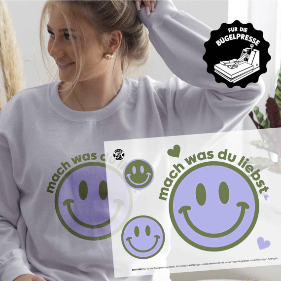 Onkel Bo's Bügelbilder - DIN A4 - Mach was Du liebst - Lächeln - BIG