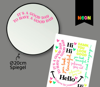 Neon Rub-On Sticker - Damn, you look good - für Spiegel - Tante Henni Rubon - vielfältig nutzbar