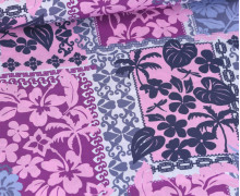 Lenzing Ecovero - Viskose - Blusenstoff - Patchwork - Weiß/Dunkelblau