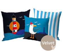 Kissenstoff - DIY - Kissen-Set - Sea You Soon - Hamburger Liebe - Velvet - abby and amy