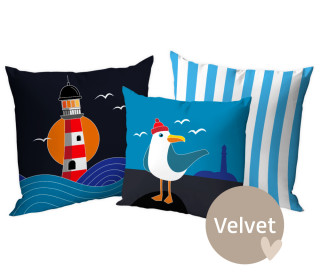 Kissenstoff - DIY - Kissen-Set - Sea You Soon - Hamburger Liebe - Velvet - abby and amy