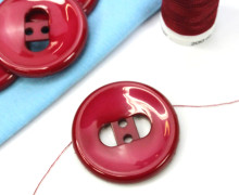 1 Knopf - 33mm - Rund - Rundbogen - Kirschrot