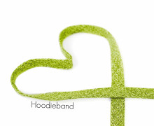 1m flache Kordel - Hoodieband - 15mm - Kapuzenband - Meliert - Gelbgrün