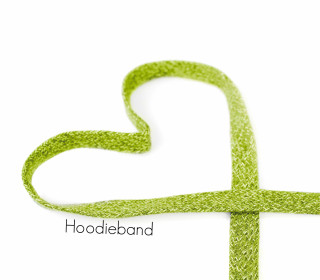 1m flache Kordel - Hoodieband - 15mm - Kapuzenband - Meliert - Gelbgrün