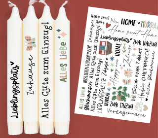 DIN A4 - Tattoofolie - Einzug/Umzug - für Kerzen / Keramik