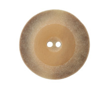 1 Polyesterknopf - Rund -  23mm - 2-Loch - Breiter Rand - Beige