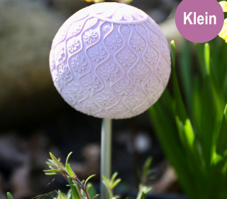 Silikon - Gießform - Dekokugel mit 3D Blütenmuster - Gartenstecker - Klein - vielfältig nutzbar