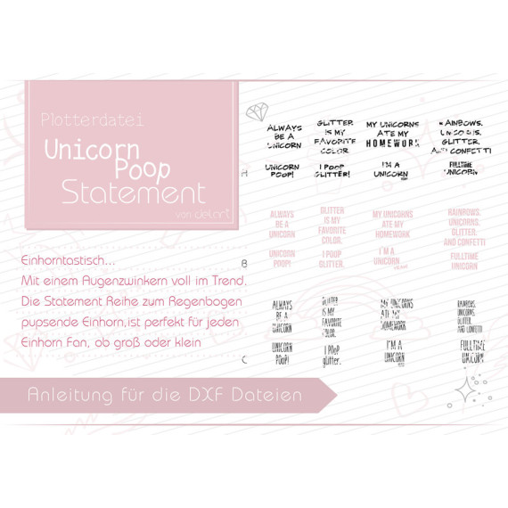 Plotterdatei - delari *Unicorn PoOp* - die Statement Reihe