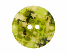 1 Polyesterknopf - Rund - Gittermuster - 18mm - 2-Loch - Gelb