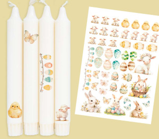 DIN A4 - Tattoofolie - Bunny Love - für Kerzen / Keramik
