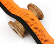 1 Meter Einfassband - Elastisch - Dekoband - 43mm - Schwarz/Neonorange