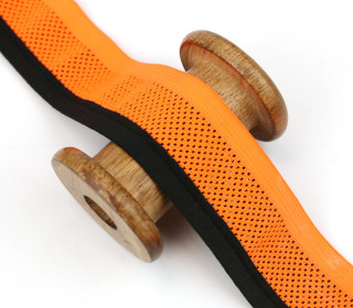 1 Meter Einfassband - Elastisch - Dekoband - 43mm - Schwarz/Neonorange