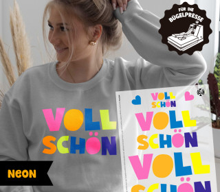 Onkel Bo's Neon Bügelbilder - DIN A4 - Voll Schön - BIG