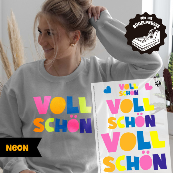 Onkel Bo's Neon Bügelbilder - DIN A4 - Voll Schön - BIG