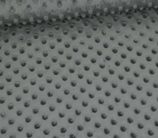 Minky - Microfaser-Plüsch - Kuschelfleece - Dots - Punkte - Dunkelgrau
