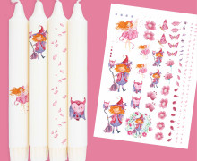 DIN A4 - Tattoofolie - Kleine Hexe & Kleine Tanzfee - Adoringly Dzio - für Kerzen / Keramik