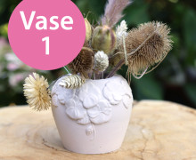 Silikon - Gießform - Vase mit Blumendekoration - Vase 1 - vielfältig nutzbar
