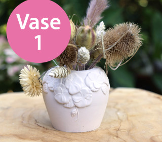 Silikon - Gießform - Vase mit Blumendekoration - Vase 1 - vielfältig nutzbar