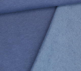 Kuschelsweat Light - Uni - Taubenblau Dunkel - Sweat Angeraut 